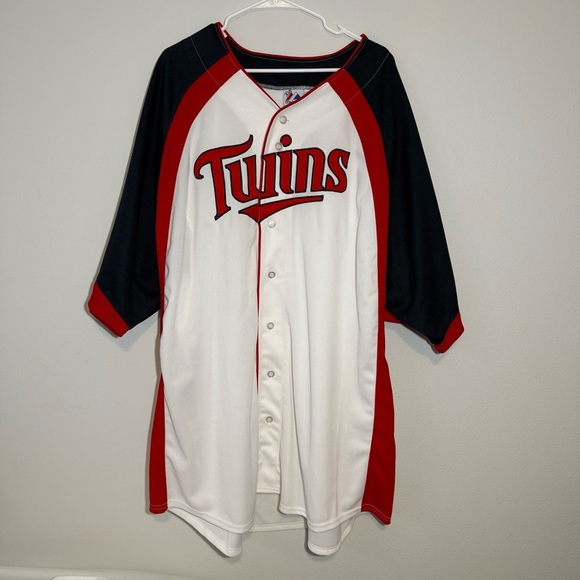 Minnesota TC Twins Jersey White and Navy with Blank Back Size 4XT - Picture 1 of 5